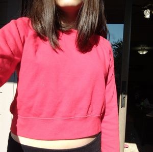 Red sweater crop top from forever 21